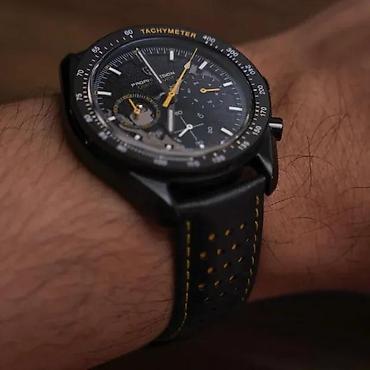 Ručni satovi: PAGANI DESIGN PD-1779 -40mm- Crna/Žuta -Omega Speedmaster Potpuno nov — 3