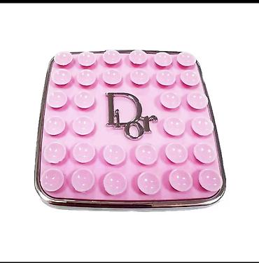 Gözəllik və sağlamlıq: Dior bəzəkli kvadrat kompakt güzgü - Rəng: pastel çəhrayı - Üst — 1