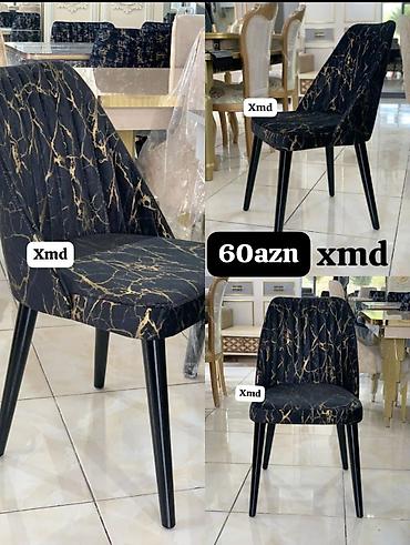 metbex ucun krantlar: Qara mərmər naxışlı yumşaq oturacaqla yemək otağı/mətbəx üçün stul. - — 1