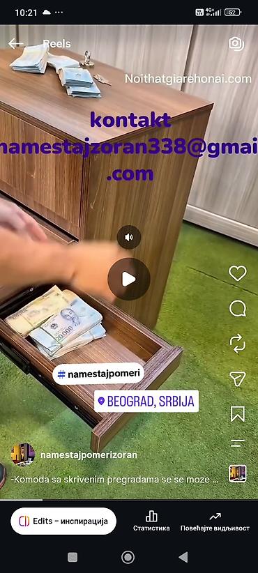 sofe kanabe: -Komoda  sa skrivenim pregradama se se moze izraditi od materijala kao — 4