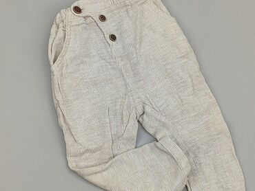 spodnie w kratke szare: Baby material trousers, 9-12 months, 74-80 cm, Lupilu, condition - Perfect