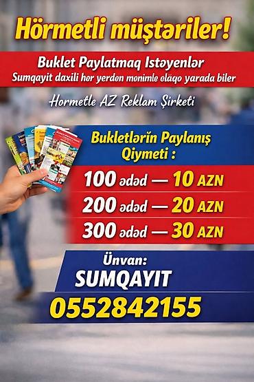 ev temizliyi: Xırdalan və Sumqayıt ərazisində bukletlərin peşəkar paylanması xidməti — 2