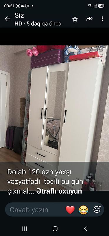 Dolab 120 azn yaxşı vəzyətfədi təcili bu gün çıxmaldı qiymət sondu lalafo.az -da Dolab 120 azn yaxşı vəzyətfədi təcili bu gün çıxmaldı qiymət sondu