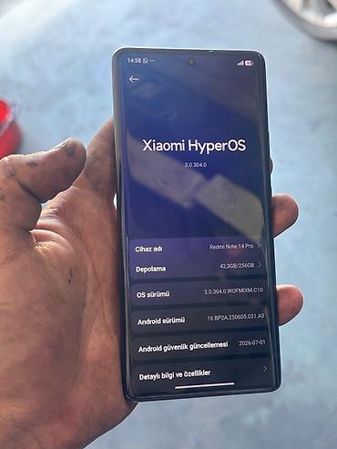 redmi 9lite: Redmi Note 14 Pro, 256 GB, rəng - Qara, İki sim kartlı, Face ID, Sensor — 3