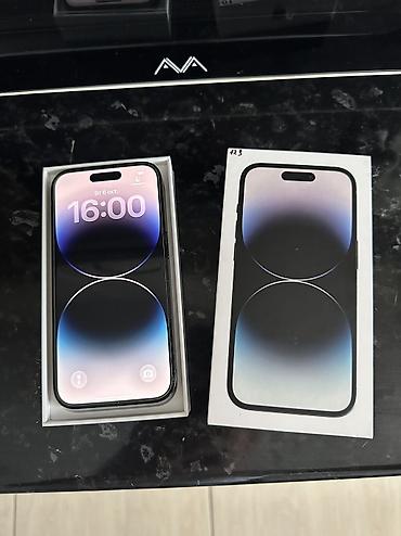 IPhone 14 Pro, Б/у, 128 ГБ, Черный, Защитное стекло, Коробка, 77 %