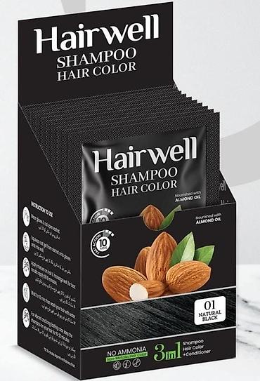 Hairwell Shampoo Hair Color 01 Natural Black saç boyası şampunu