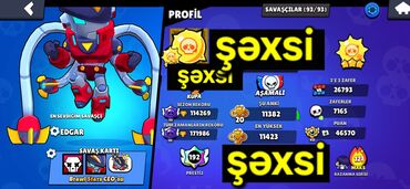 ps 5 en ucuz: Brawl Stars oyununda 93 döyüşçüdən 93-ü mövcud olan bir hesab. Hesab