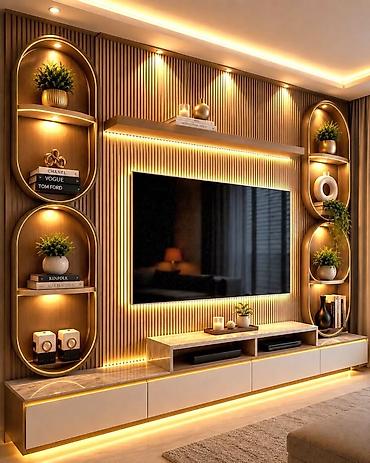 comfort mebel: Yeni, Düz TV altlığı, Polkalı — 10
