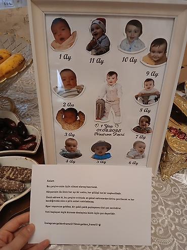 it sekileri: •1 Yaş Çərçivəsi• Məhsul təsviri: - Ağ rəngli, şüşəli foto çərçivə. - — 4