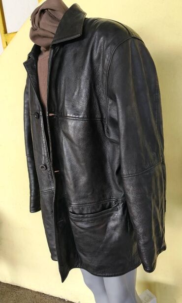 muske jakne eko koza: Leather jacket Genuine leather, 3XL (EU 58), color - Black