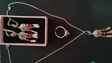 пандора набор сердечки: Национальный комплект украшений с коралловыми вставками. Очень