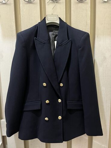 купить кожаную куртку в баку: Женская куртка Zara, L (EU 40), цвет - Синий