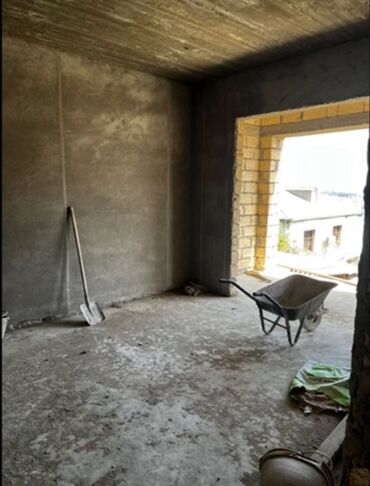 Tikinti işləri: 2 mərtəbəli daş ev karkası - Layihə: geniş eyvanlı, sütunlu fasad; — 4