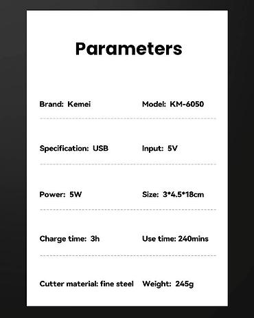 Trimmerlər və saç qırxan maşınlar: Saç qırxan maşın, Kemei, Yeni, Ödənişli çatdırılma, Rayonlara çatdırılma, Pulsuz çatdırılma — 6