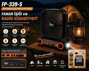 stolustu kondisioner: FP-339-S Çoxfunksiyalı Portativ sərinkeş radio powerbank fənər . ❄️ — 9