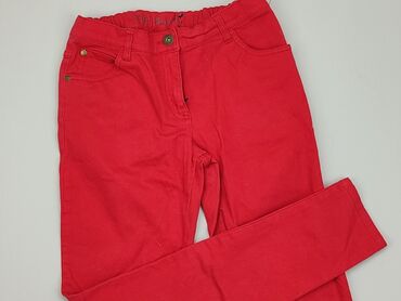 jeansy czerwone: Spodnie jeansowe, F&F, 13 lat, 152/158, stan - Dobry