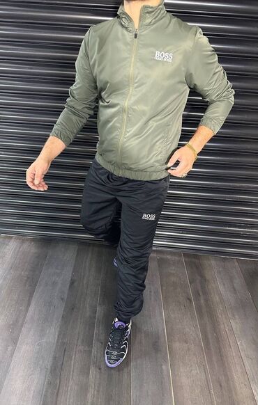 karirane jakne: Windbreaker, L (EU 52), Hugo Boss, color - Khaki