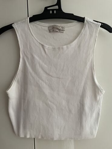 na jedno rame: Pull and Bear, M (EU 38), Cotton, Single-colored, color - White