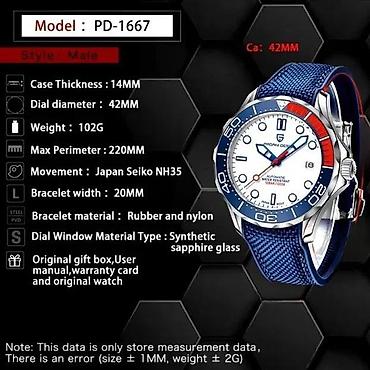 Ručni satovi: Pagani Design PD-1667 - Omega Seamaster Diver 300M Homage Potpuno nov — 6