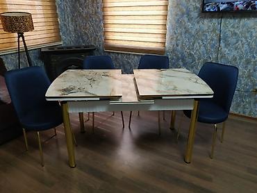 Masa və oturacaq dəstləri: Mətbəx üçün, Yeni, Açılan, Dördbucaq masa, 4 stul — 6