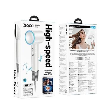 simli mikrofon: HOCO HP16 Saç Feni – 1650W, 110000 dövr/dəq, maqnitli konsentrator — 1