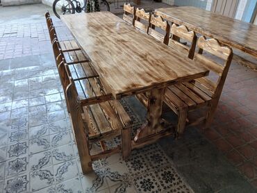 Masa və oturacaq dəstləri: Mətbəx üçün, Açılmayan, Dördbucaq masa, 8 stul — 6