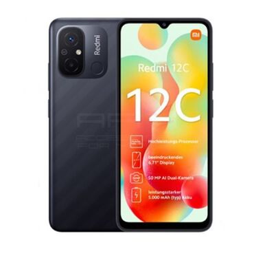 стиральная машинка б: Redmi, Redmi 12C, Колдонулган, 64 ГБ, түсү - Кара, 2 SIM