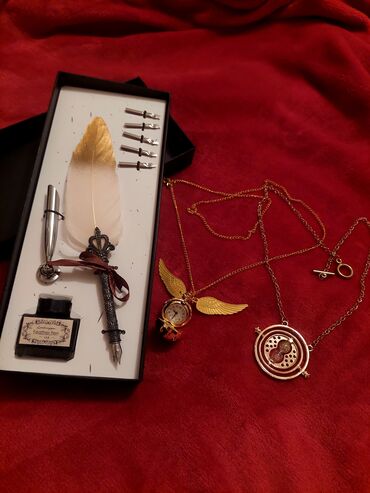 şiferlər: Harry Potter Qələm, Time Turner və Golden Snitch - Elegant qutu