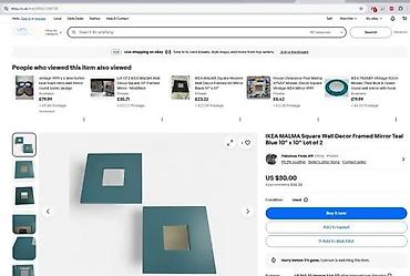 Ogledala: IKEA MALMA zidna ogledala – kvadratni dekorativni paneli - Model — 3