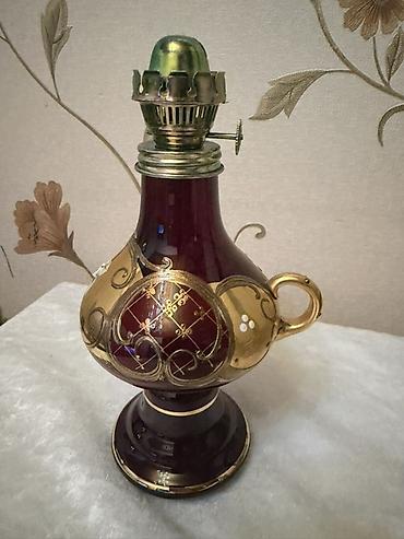 dekor masa: Bagema lampa - Klassik dizaynlı, şüşə gövdəli yağ lampası - Dərin — 1