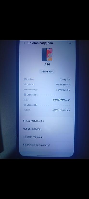 komputer ekran şəkilləri yüklə: Samsung Galaxy A14, 64 GB, rəng - Qara, İki sim kartlı — 2