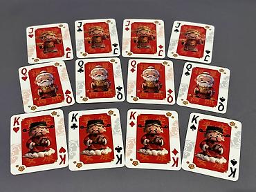 mini pk: Mini “Classic Poker” oynaq kart dəsti - Mövzu: Çin Yeni ili – qızılı — 10