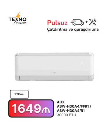 Kondisioner AUX, 100-dən çox kv. m, Split sistem, Kredit yoxdur, Pulsuz quraşdırılma
