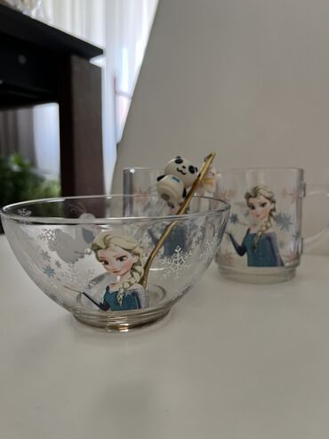 набор детской посуды: Стильный набор французское небьющееся стекло!