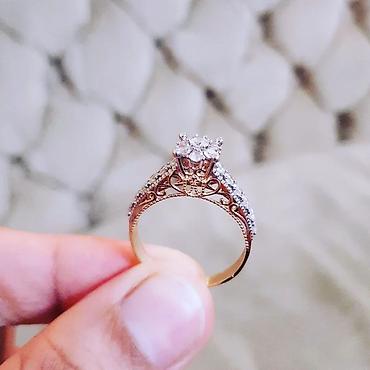Zərgərlik əşyaları: Nişan, Üzük, Swarovski, Sarı qızıl, 585 Əyar — 4