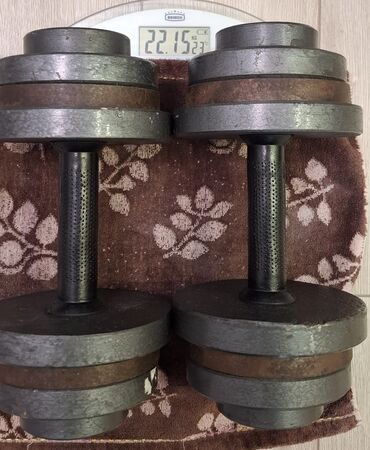 Гантели: Регулируемые разборные гантели (пара) - Материал дисков: сталь/чугун — 10