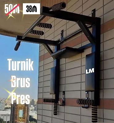 İdman və istirahət: Çoxfunksiyalı divara montaj idman trenajoru – Turnik/Brus/Pres - — 1