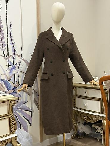 Айымдардын кийими: Женское пальто классического кроя - Длина: миди, ниже колена - — 2