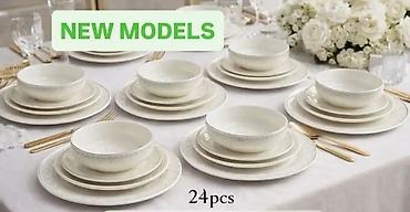 stocic za cvece: Set porcelanskih tanjira – 24 dela, novi modeli. Elegantan komplet za — 1