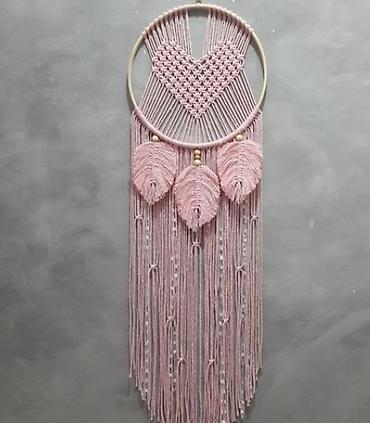 Digər ev dekoru: Makrame divar bəzəyi – əl işidir - Material: 100% pambıq iplər, taxta — 21