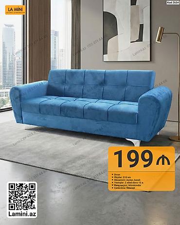 Mebel: Məhsul: Divan (Kod: 2654) - Ölçülər: 210 sm - Mexanizm: Açılan — 1