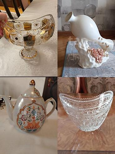 Qab-qacaq və mətbəx ləvazimatları: Çay dəsti, rəng - Göy, Farfor — 6
