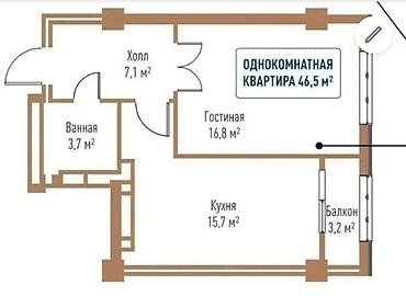 жк севен: 1 комната, 47 м², Технопарк Элитка, 7 этаж, ПСО (под самоотделку) — 2