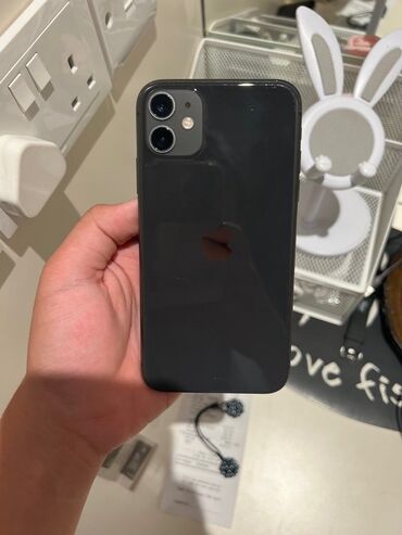 Apple iPhone: IPhone 11, 128 GB, Qara, Zəmanət, Face ID