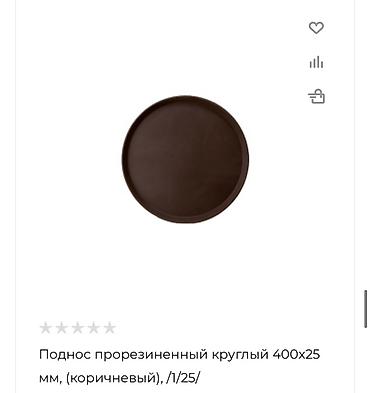 поднос для еды: Подносы для кафе и дома Варианты: - Круглый прорезиненный поднос — 1