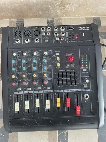 ses mikseri: Meyas PMX-402D/USB professional power mixer - 4 kanal giriş: CH1–CH3 — 1
