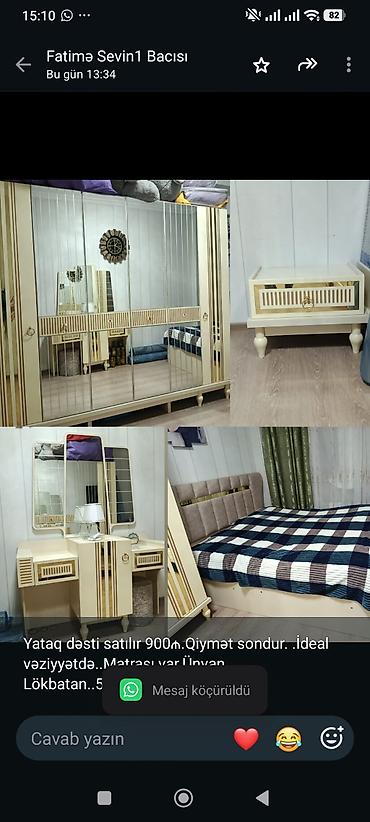 Yataq dəsti satılır 900₼.Qiymət sondur. İdeal vəziyyətdə. Matrası lalafo.az -da Yataq dəsti satılır 900₼.Qiymət sondur. İdeal vəziyyətdə. Matrası