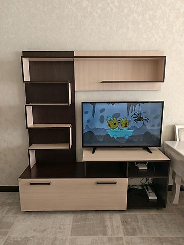 шкафф: Современная гостиная стенка/ТВ-зона из ЛДСП в двухцветном исполнении — 1