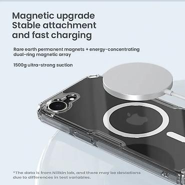 Maske i futrole za telefone: Maska Nillkin Nature Pro Magnetic za iPhone 16e 6.1 transparent. Uz — 9