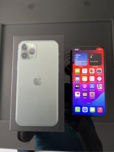 Apple iPhone: IPhone 11 Pro, Б/у, 64 ГБ, Black Titanium, Защитное стекло, Чехол, Кабель, 76 %